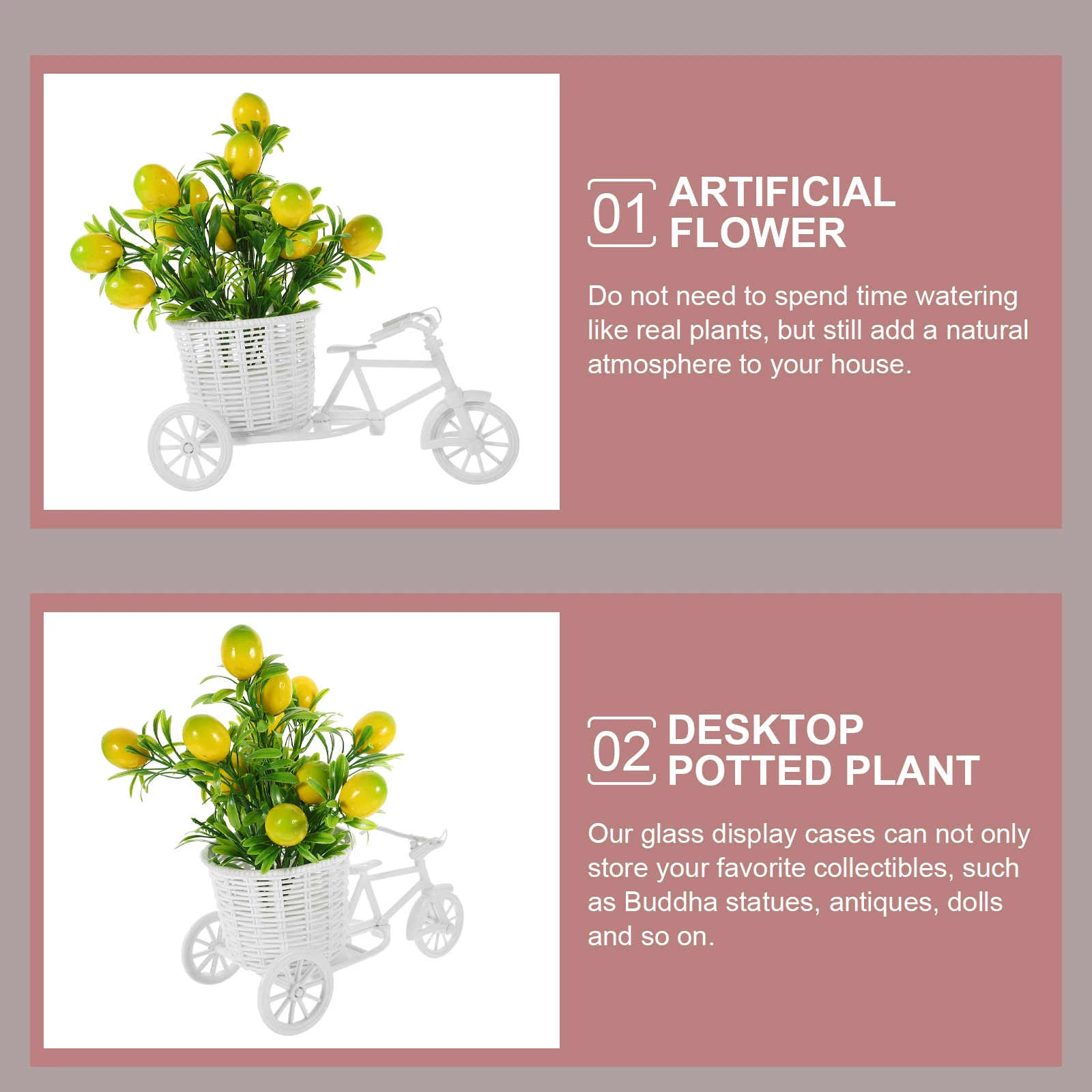 

Artificial Flower Bonsai Simulated Lemon Decoration Bicycle Flower Ornament Home Office Wedding Party Artificial Lemon