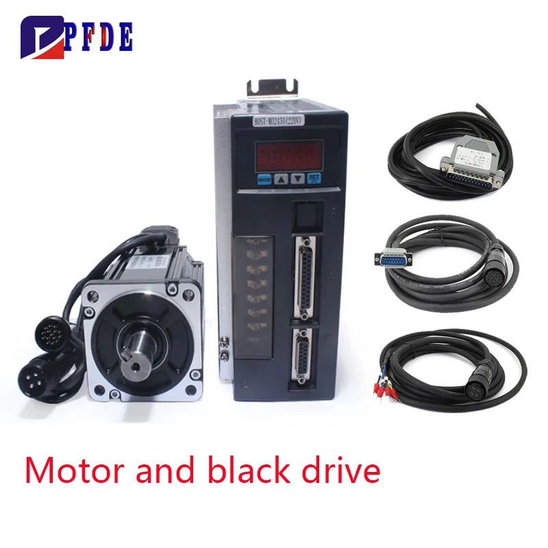 80ST-M02430 220V 750W AC Servo motor 2.39N.M. 3000RPM 0.75KW servomotor Single-Phase ac drive permanent magnet Matched Driver