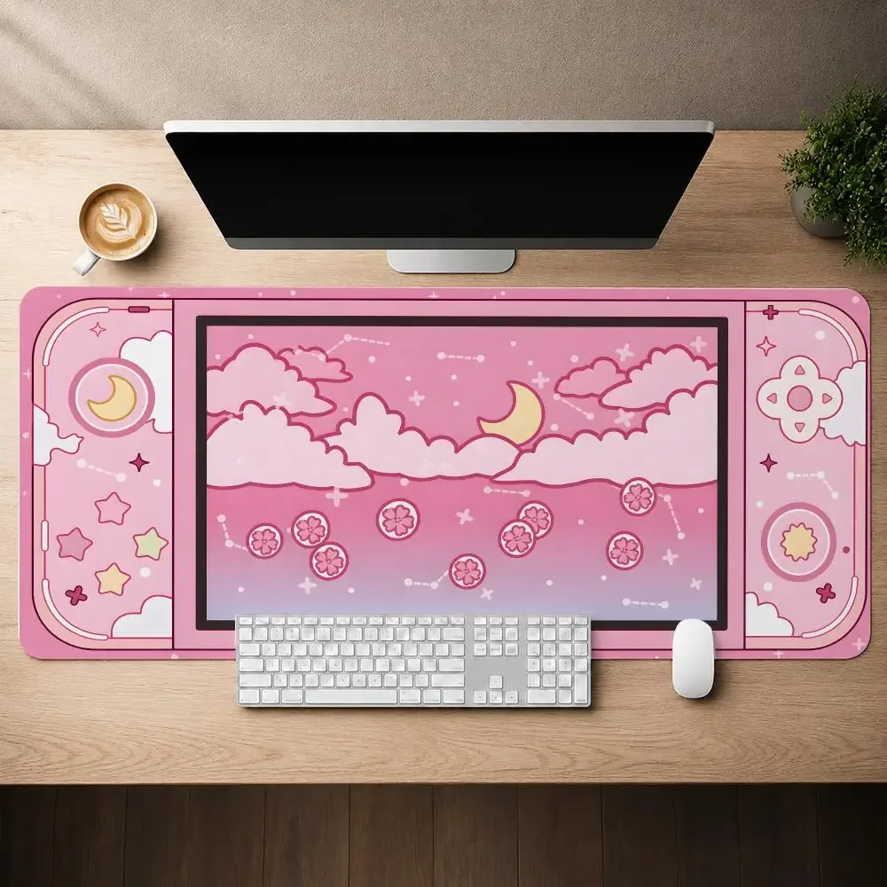 Moon And Stars Mouse Pad Anti-Slip Rubber Base Extended Desk Mat For Gamers Office Computer Accessories