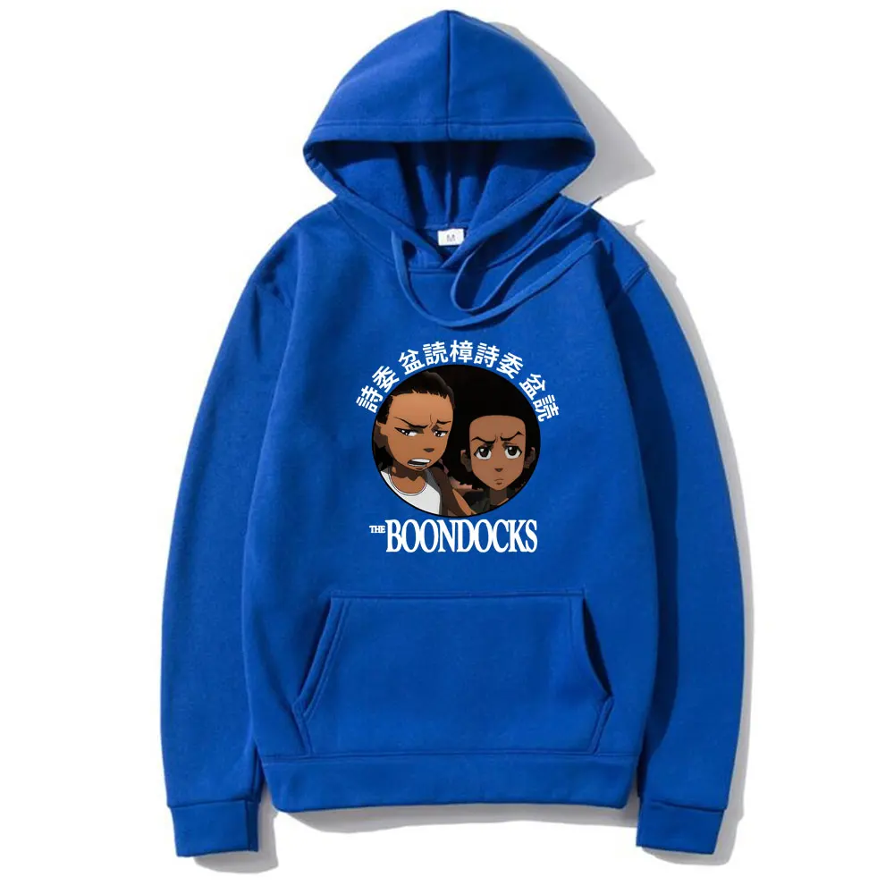 Anime The Boondocks Riley and Huey Freeman Print Hoodie Male Fashion Classic Vintage Sweatshirt Men Women Hip Hop Rock Hoodies