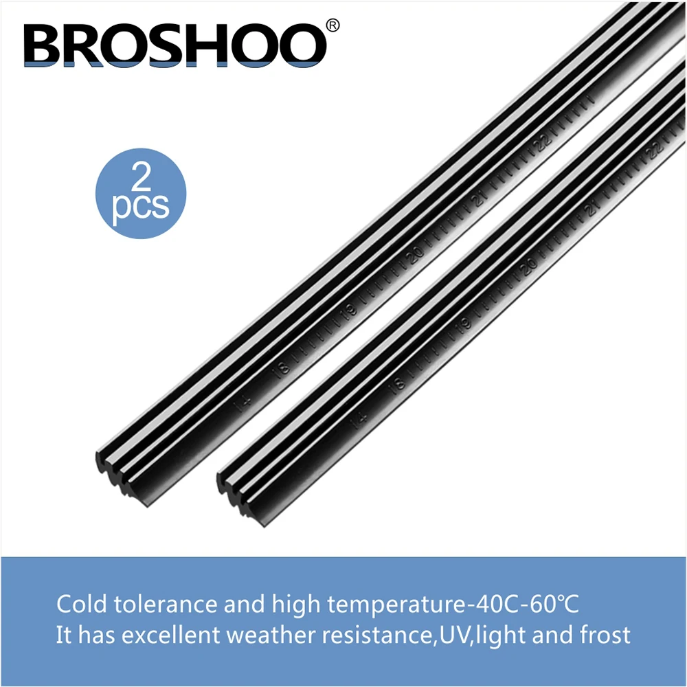 2pcs Universal AAA-Grade Auto Vehicle Insert Soft Rubber Strip (Refill) For Frameless Wiper 6mm 26\