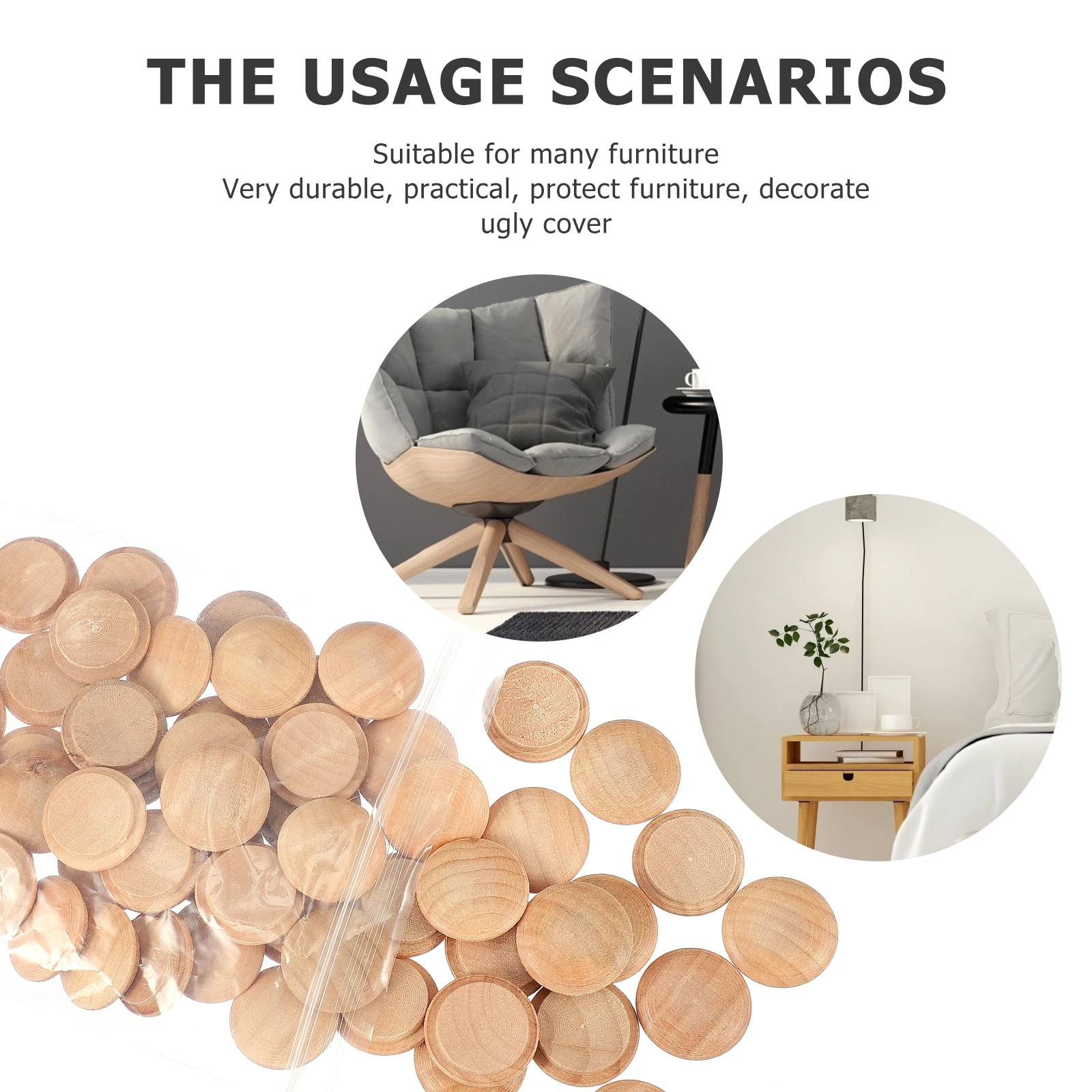 Bouchons en bois 25x20mm, 50 pièces, couvercles de meubles décoratifs, couvercles de trous de vis, bouchons à vis pour la maison, le bureau, les escaliers, les mains, cadeaux