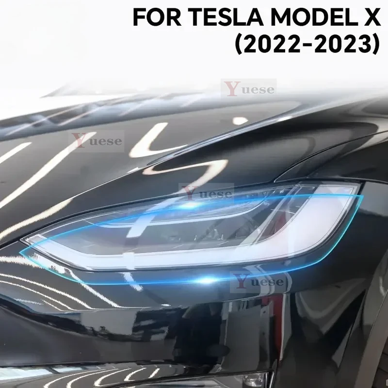 

Для Tesla Model X 2022 2023, защитная пленка для автомобиля, зеркальная пленка для фар, прозрачная наклейка из ТПУ против царапин
