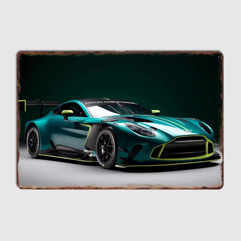 

Green Racing Car Poster Metal Sign Car Club Custom Bar Bedroom Indoor Decor Posters Home Wall Decor Room Decoration