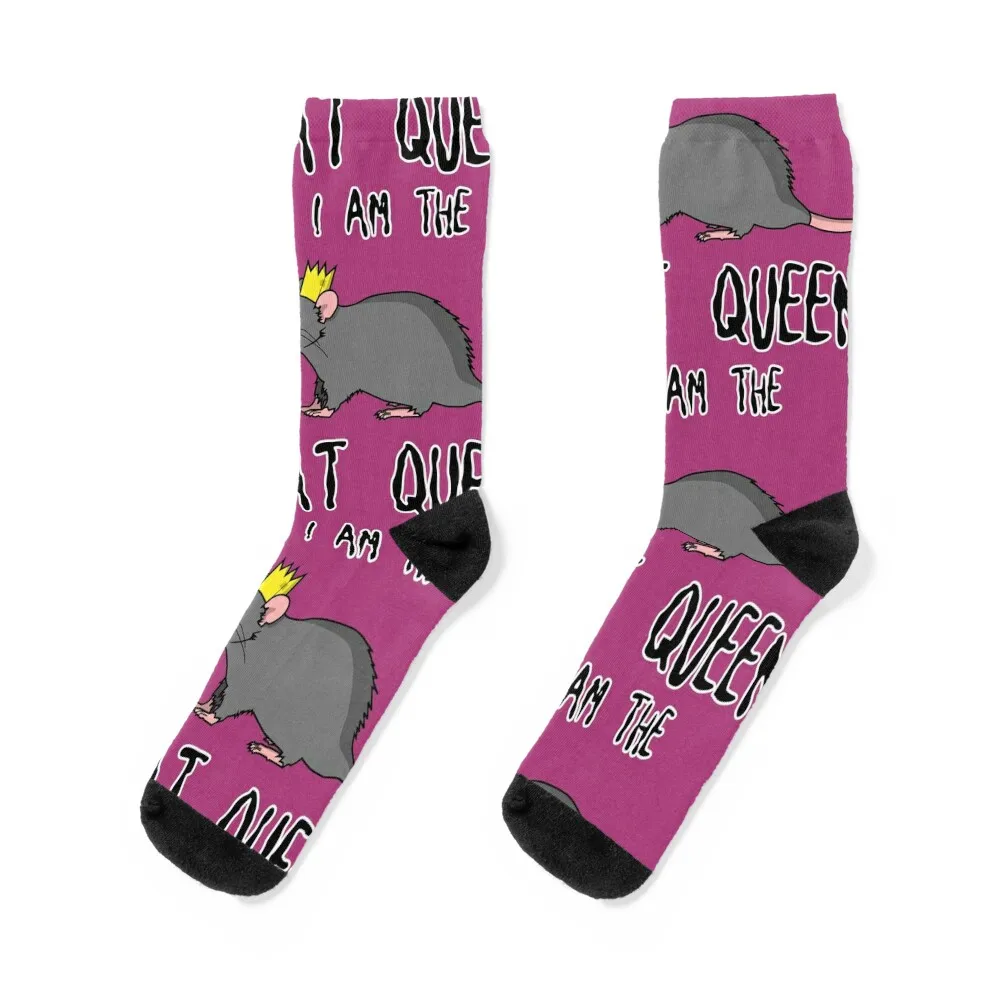 

The Rat Queen - dark writing on pink Socks christmass gift Crossfit Run Man Socks Women's