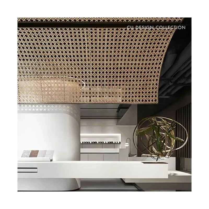 Wholesale Customized Bamboo Woven Resin Board Weaving Decoration Interior Wall Panel and Ceiling