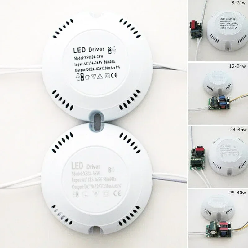 1PC LED Driver Power Supply 8-24W/24-36W/12-24W/24-40W For Ceiling Light Lamp With Round Box Lighting Parts 69*25mm