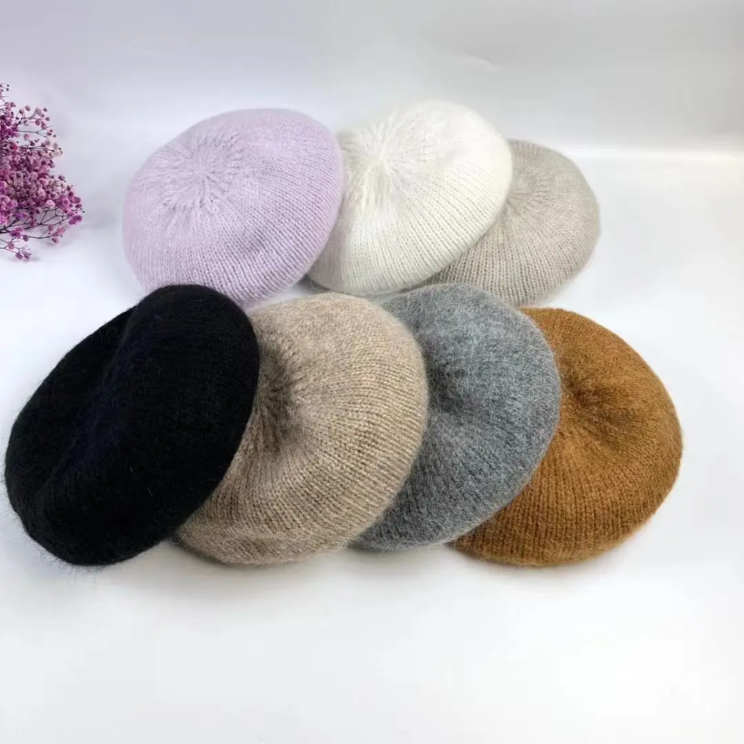 

New Wool Winter Beret Hat For Women Mohair Soft Top Quality Fashion Warm Solid Female Casual Artist Hat Bonia Bonnets Cap Gift