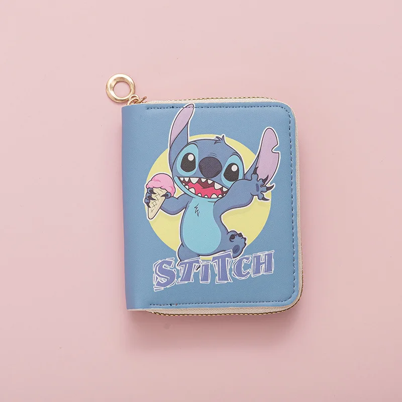 Disney-cartera de Lilo y Stitch para niños, monedero Kawaii, regalo de cumpleaños, bolso de mano de Navidad, regalo de juguete para niñas, venta al por mayor