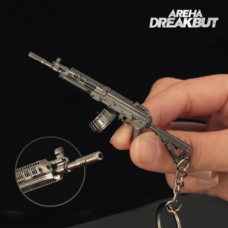 Mini ametralladora RPK16 de 9cm, modelo Weapo, periféricos de juego, juguetes de aleación, adornos, llavero, colgante, colección artesanal