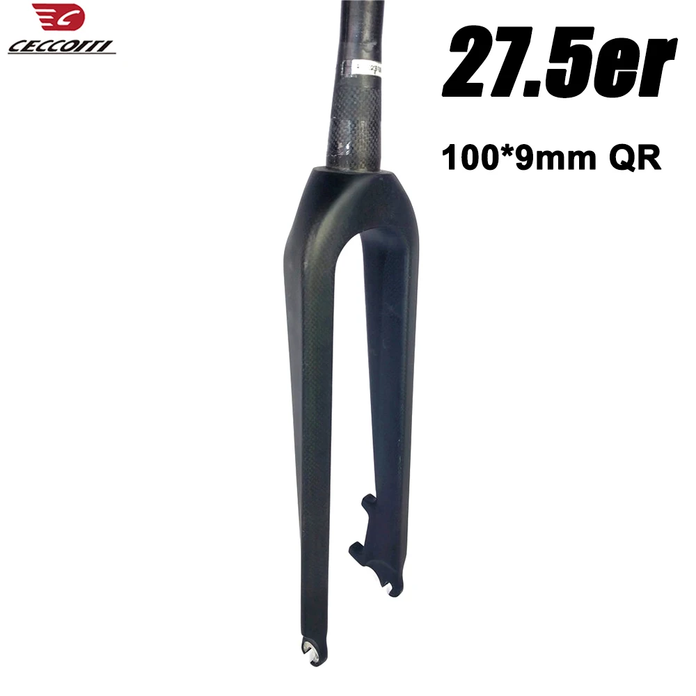 Mountain Bike Hard Carbon Fork, Front Axle, MTB, Size 100*15mm or 100*9mm, 27.5er