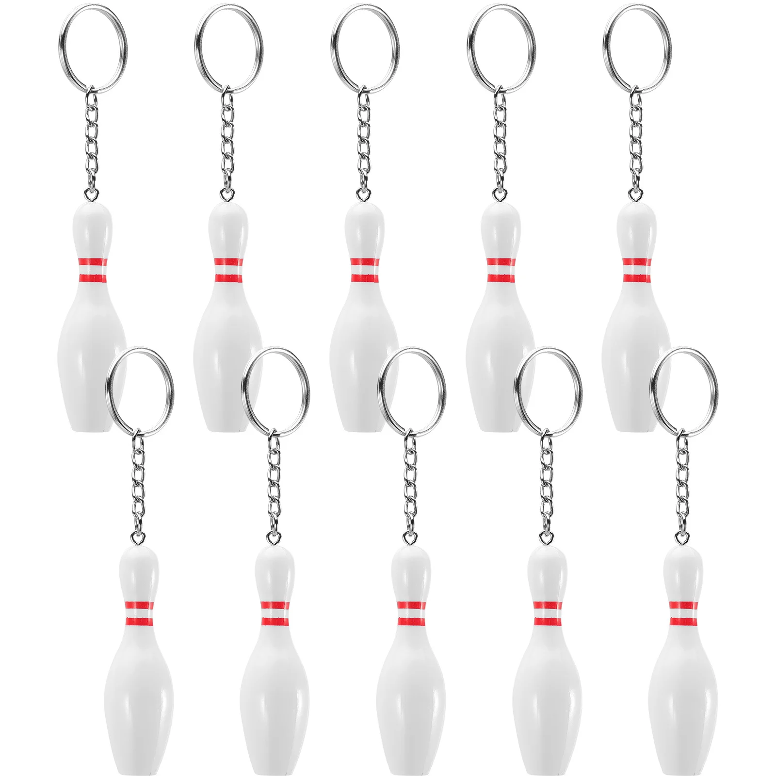 

12pcs Key Chains Mini Bowling Shape Keychains For Bag Hanging Decor Sports Themed Party Favors Small Bowling Pendants Gift