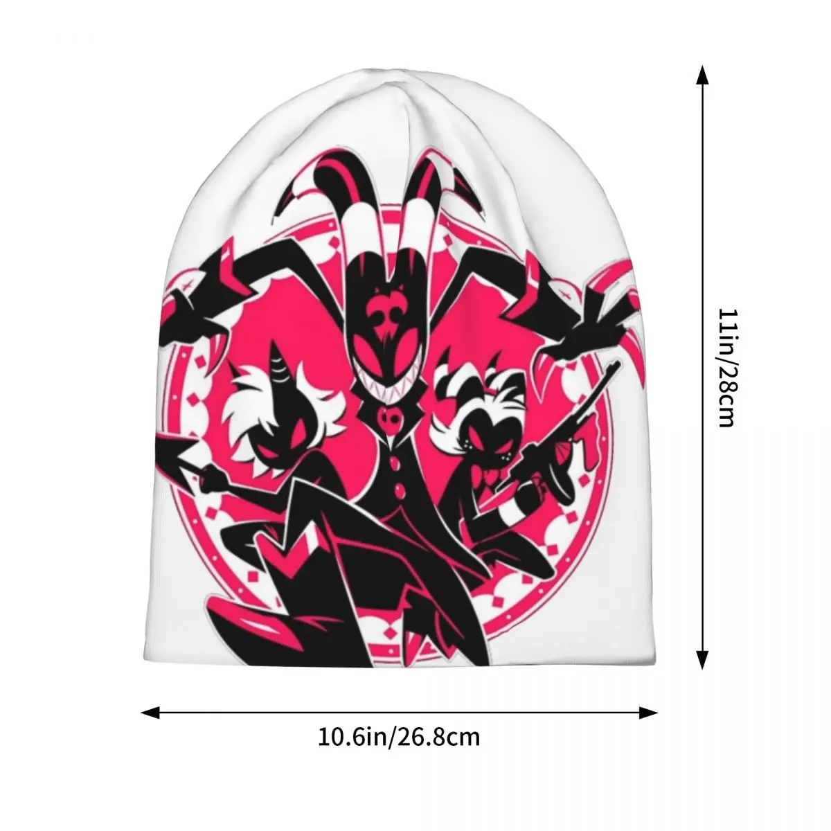Helluva Boss Loona Cap Fan Art Merch Goth Autumn Winter Street Skullies Beanies Hat Spring Warm Dual-use Bonnet Hats