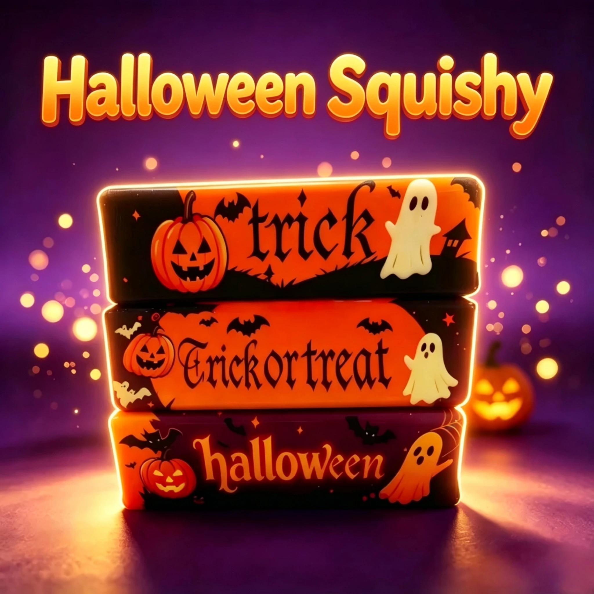 Jouet Squishy d'Halloween Effrayant, Design Fantôme et Citrouille Mignons, Jouet Anti-Stress, Décoration d'Halloween pour la Maison, Cadeaux de Fête