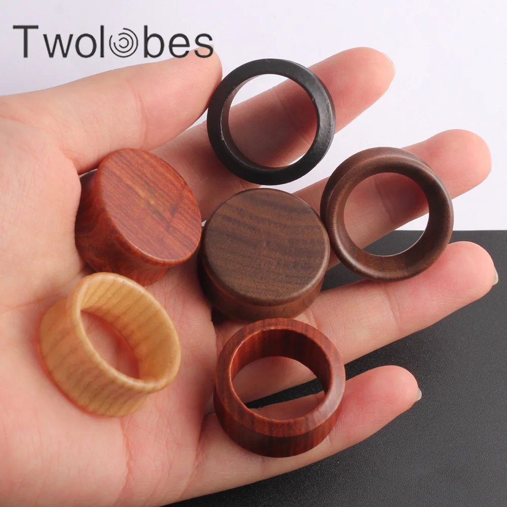 Twolobes 2PCS New Round Wood Ear Gauges Plugs Piercing Women Body Jewelry Expander Earrings Tunnels