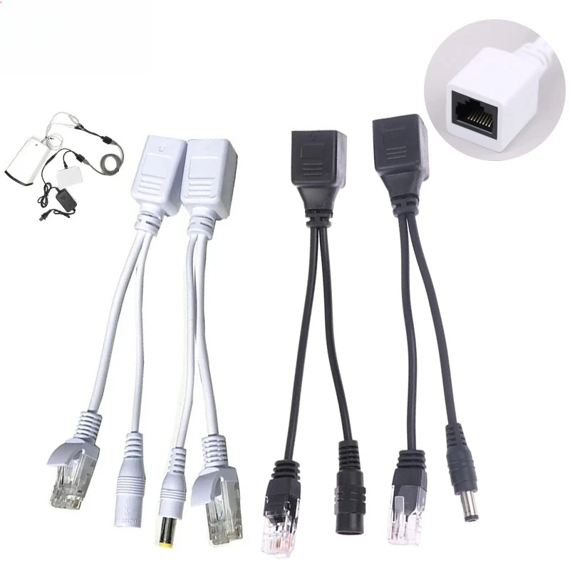 Cable Passive Power Over Ethernet Adapter Cable POE Splitter RJ45 Injector Power Supply Module 12-48v For IP Camea