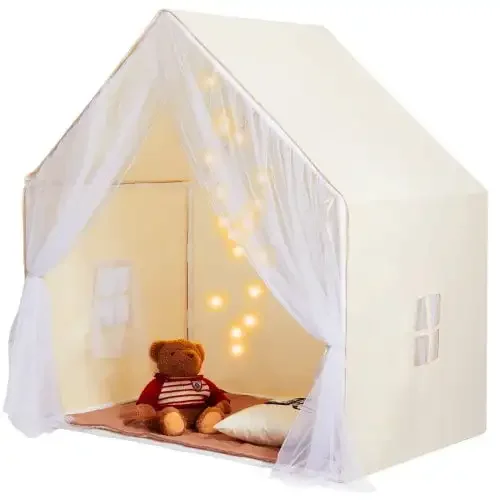 

Игровая палатка для детей 1-5 лет, для малышей с ковриком и лампой, для окон для дома и