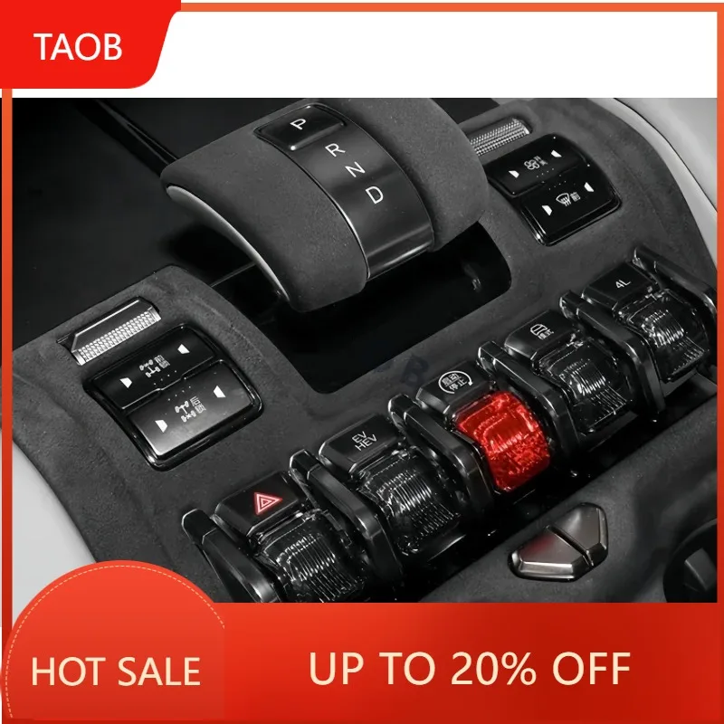New High Quality Car Central Control Gear Panel Decorative Frame Fit For BYD Leopard 8 Modified Auto Suede Gear Handle Car Inter