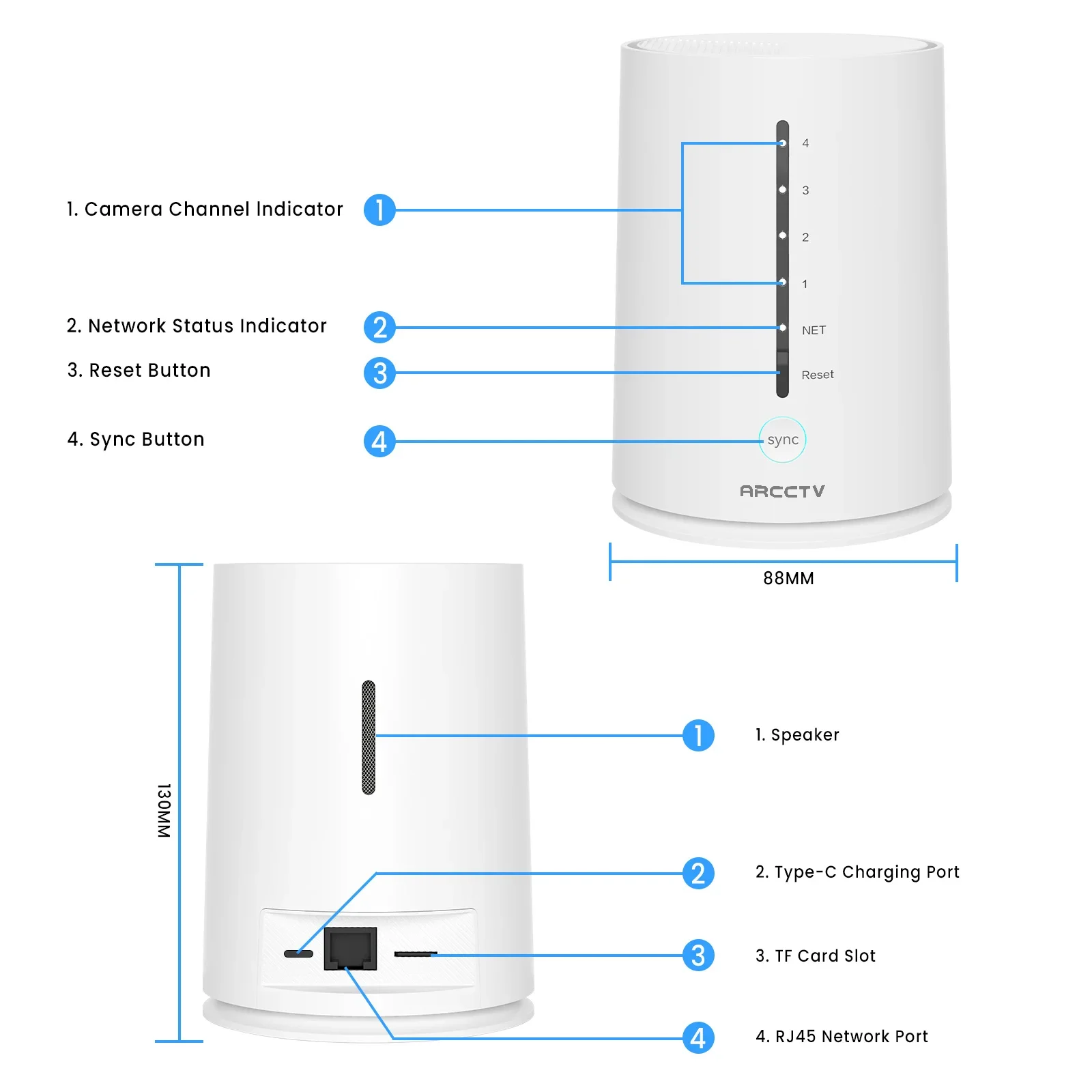 ARCCTV 4MP Solar Wifi Kamera Kit Outdoor Wireless Sicherheit Überwachung Kamera Set Sirene Alarm Humanoiden Erkennung Zwei-wege Audio – Detail 15