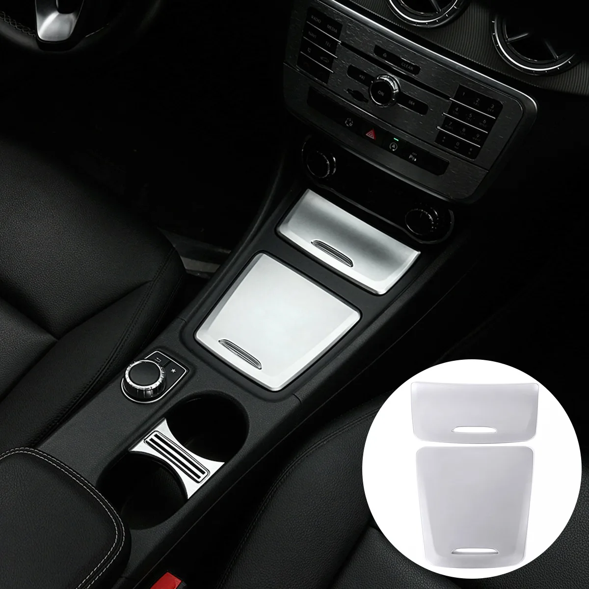 

A64P-для Mercedes Benz CLA GLA A Class W117 W176 A180 2014-2017 хромированный ABS центральный ящик для хранения панель отделка крышка пепельницы