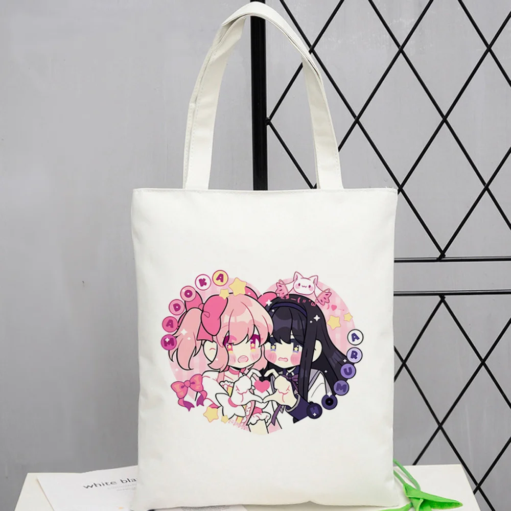 Madoka Magica tote bag shopping foldable grocery shoulder  femme