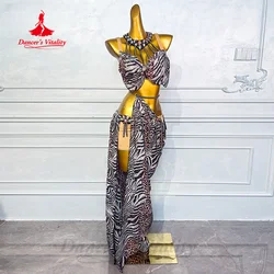 BellyDance Costume Women's Light Luxury Rhinestone Striped Set Adult Female Oriental Dance Professional Performance Clothing