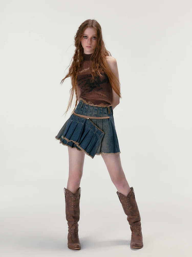 

Ideal Summer Knitted Printed Streetwear Hole Design Sweater Vest Detachable Street Sle Commute Faion Polyester Blend Wool