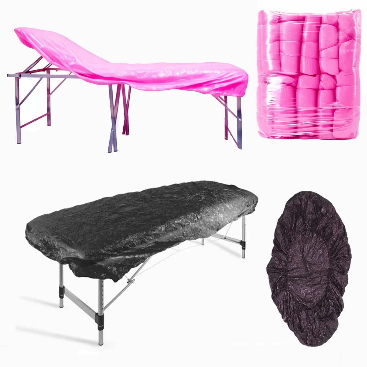 10pcs Black /pink Disposable Tattoo Bed Chair Covers Plastic Waterproof Elastic Mattress Studio Accessories Tattoo Supplies