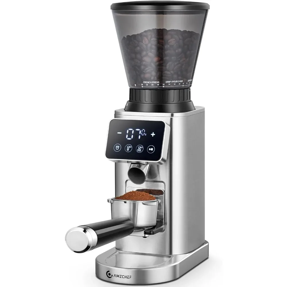 Coffee Grinder for Home Use, LED Control Panel and Detachable Funnel Stand