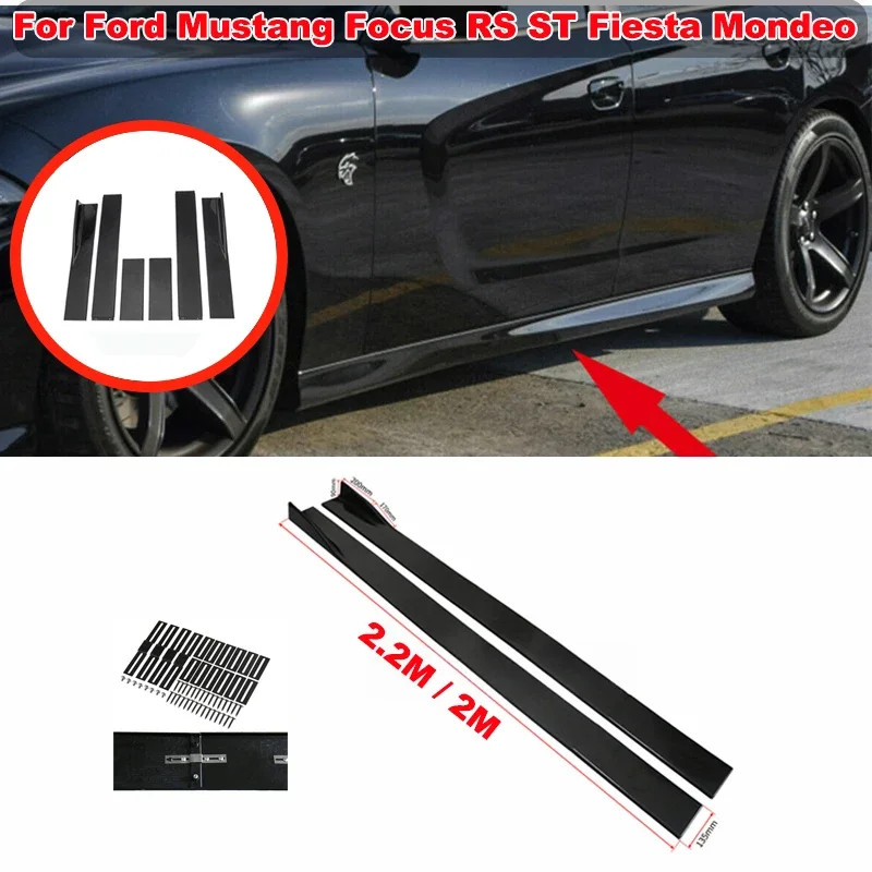 

For Ford Mustang Focus RS ST Fiesta Mondeo 78.7"/86.6" Side Skirt Extension Spliter Kit Decor Car Accessories