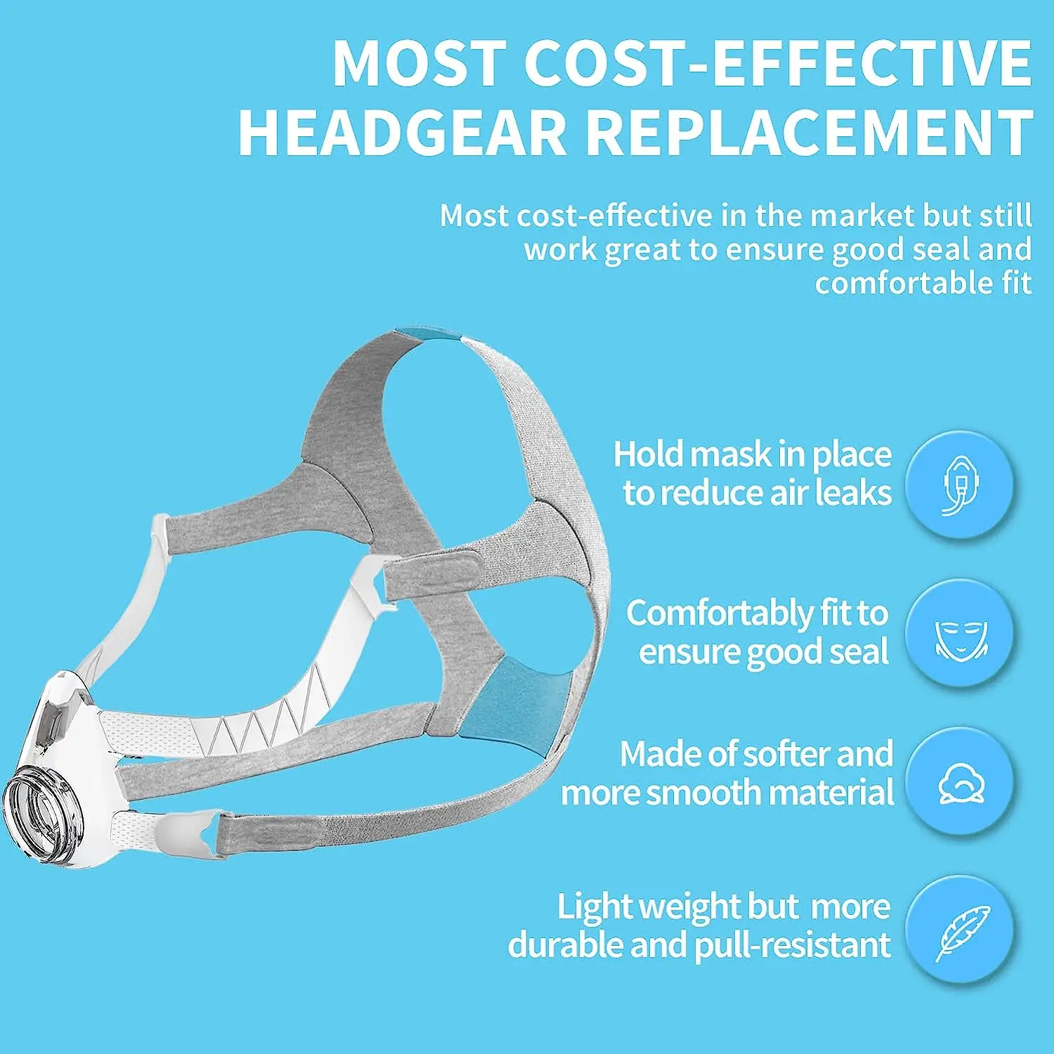 Headgear for AirFit N20/AirTouch N20, Soft Comfortable Unisex CPAP Replacement Headgear Strap (Without Mask)