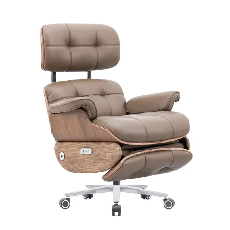 

Electric leather boss chair, home, study, president's office, reclining chair