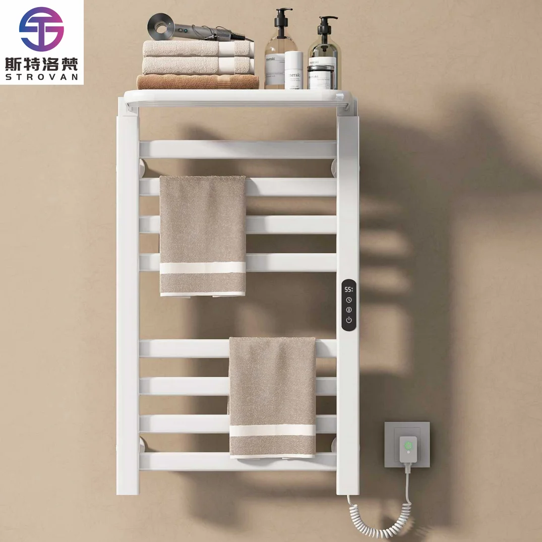 Smart Home Electric Towel Rail - WiFi APP & Voice Control, 200W Carbon Fiber Heating, LED Touch Screen Heated Towel Rack