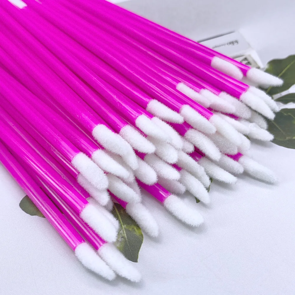 100/500 pièces pinceaux à lèvres jetables cosmétique brosse à lèvres rouge à lèvres brillant baguettes nettoyant applicateur fard à paupières maquillage brosse outil
