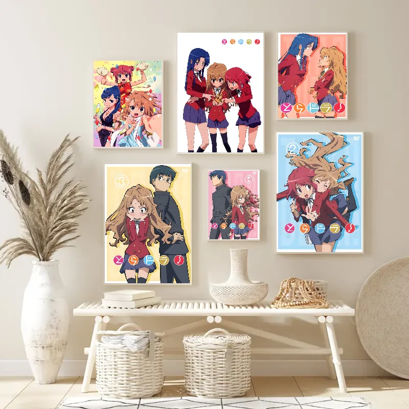 1PC Anime Toradora Poster Self-adhesive Art Waterproof Paper Sticker Coffee House Bar Room Wall Decor