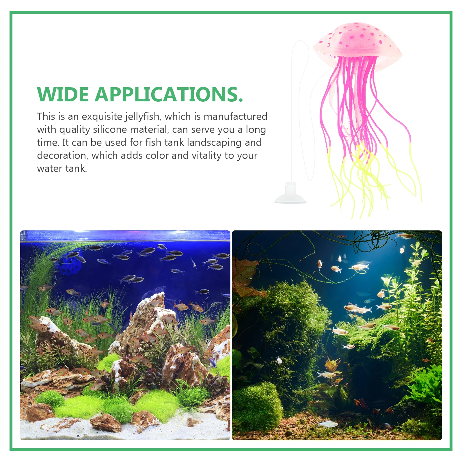 

Realistic Silicone Jellyfish Decorations for Fish Tank Aquarium Decor 3D Floating Waterproof Glow in Dark Pet SuppliesDecorative