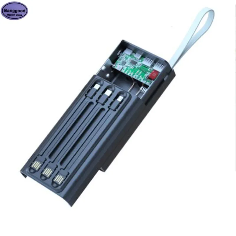 LCD Display DIY 12*18650 Power Bank Wireless Charging Case PD QC 3.0 Welding Free 18650 Battery Powerbank Box with Charger Cable