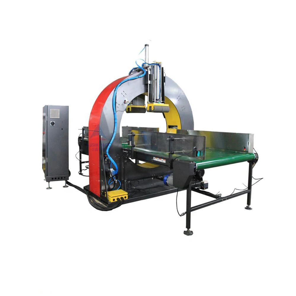 Advanced quality new design Plastic Tube furniture horizontal stretch wrapper good orbital wrapping machine with PLC Control