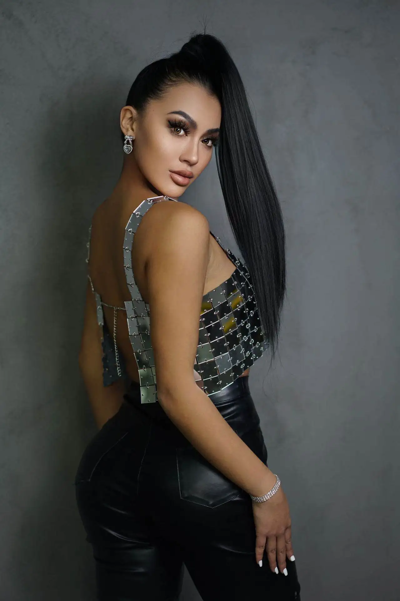 بلوزة نسائية أكريليك مريحة للربيع 2023، توب كاجوال للنوادي الليلية بتصميم مرقع، موديل Y20454 عصري عبر الحدود #4