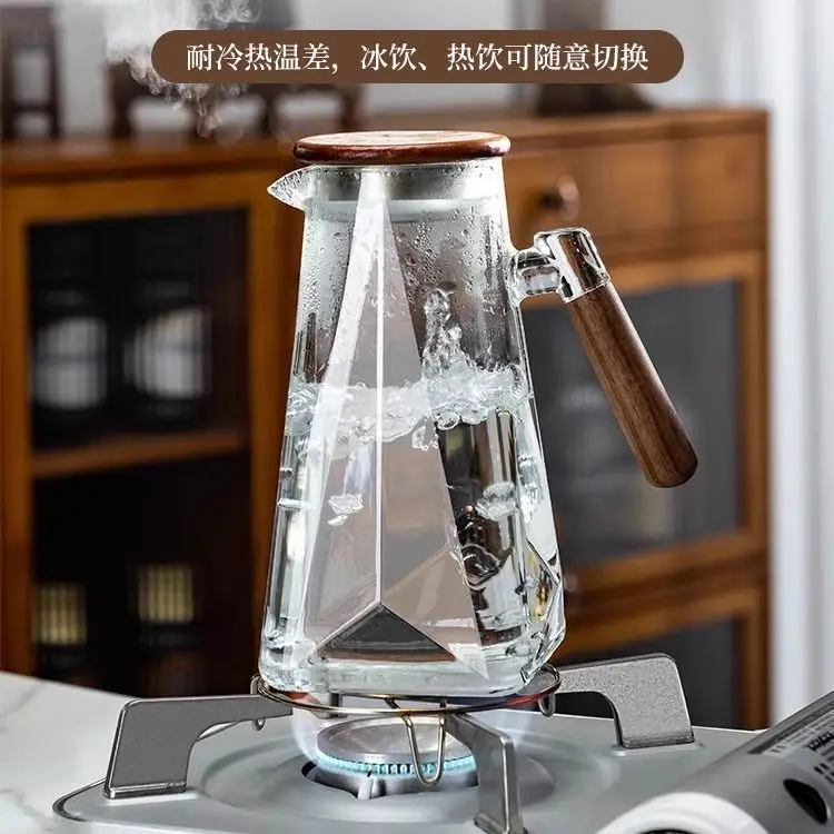 Cold teapot, glass teapot, cold teapot, high aesthetic value, heat resistance, large capacity, light luxury cold teapot