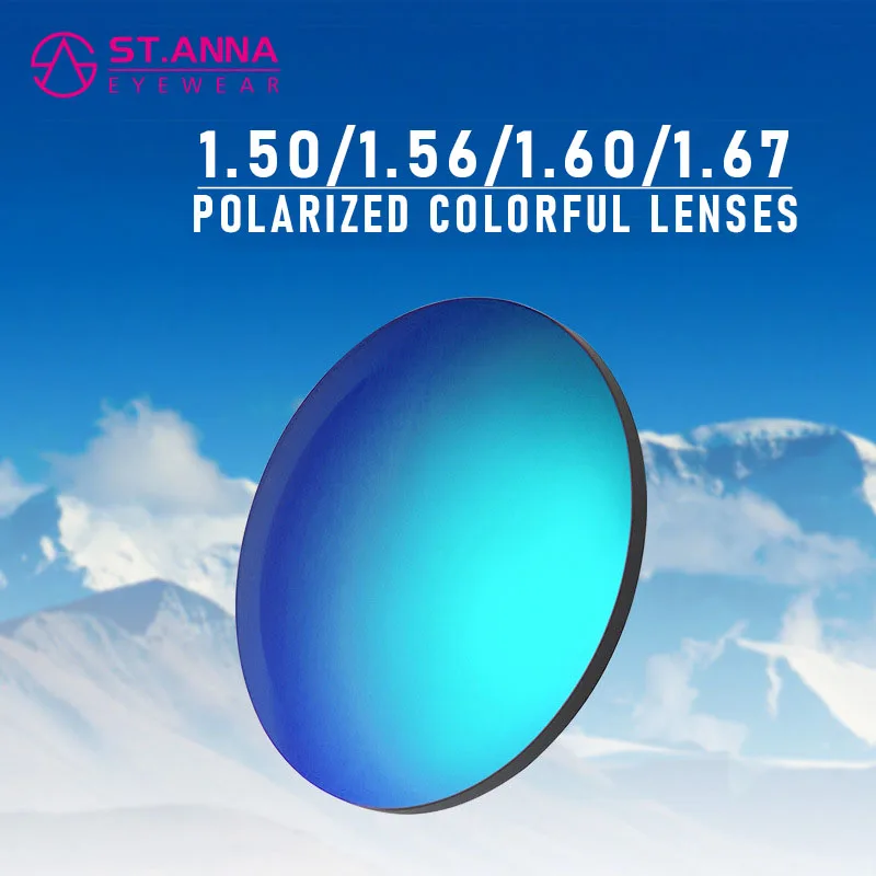 

Поляризационные линзы для очков ST.ANNA 1.50 1.56 1.61 1.67, UV400, оптические, с диоптриями, из смолы CR-39, цветные, зеркальные, 1 пара