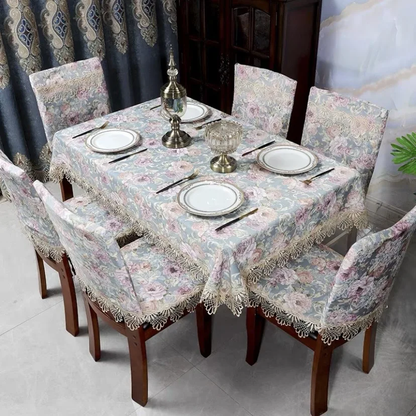 

2024 European style coffee table, home rectangular embroidery, lace decoration, lace tablecloth