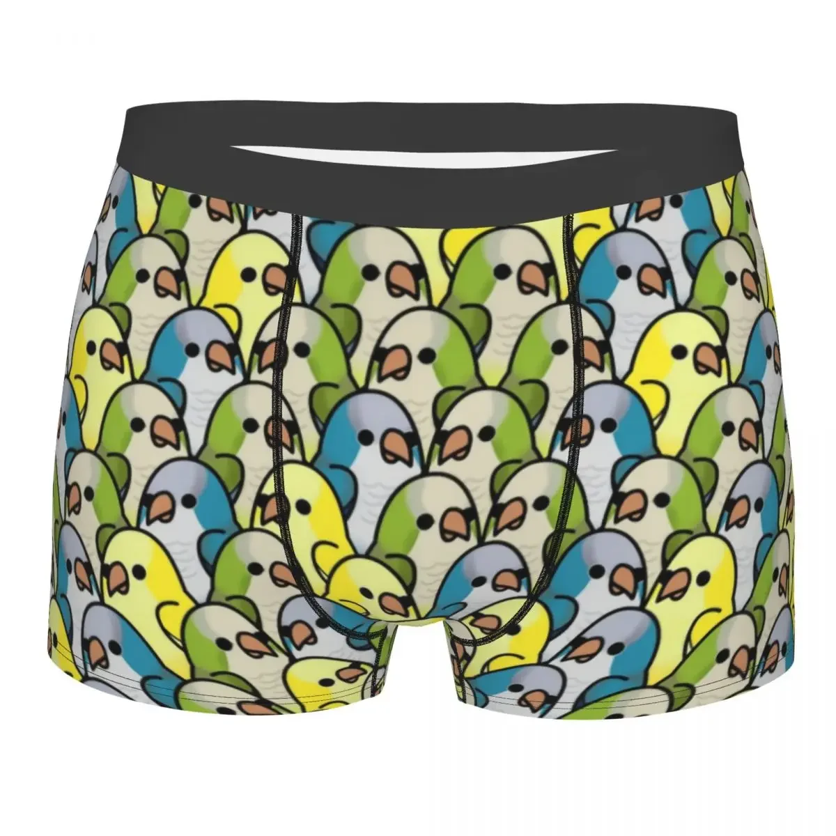 Custom Too Many Birds Underwear Male Printed Parrot Cockatiel Boxer Shorts Panties Briefs Soft Underpants