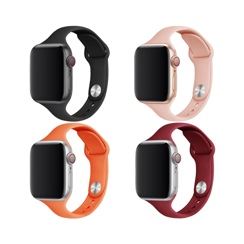 Silicone Strap For Apple Watch Band 42mm 44mm 45mm 38mm 40mm Smartwatch Rubber Sports Watchband Bracelet iWatch series 7 6se 5 4