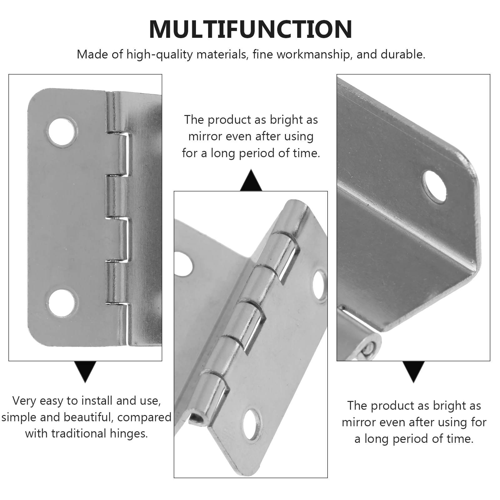 

10pcs Metal Wooden Box Right-angle Three-fold Durable Smooth Dressing Mirror Hinges Kitchen Cabinet Furniture Hardware
