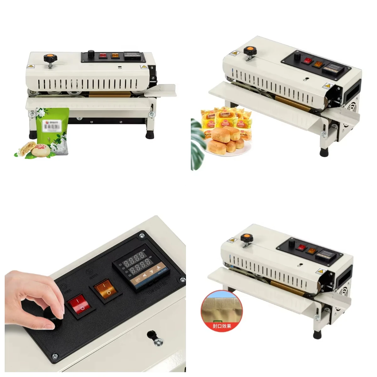 

STLFR-400 Plastic Continue Band Sealer Plastic Film Pouch Food Packaging Heat Sealing Machine