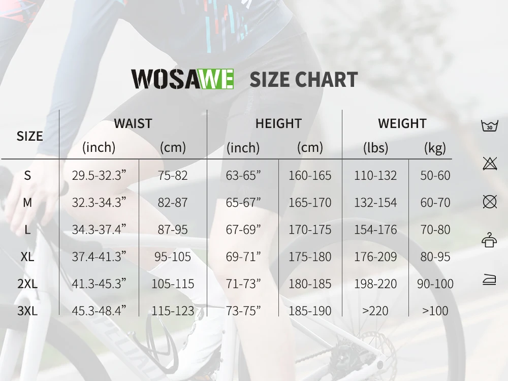 WOSAWE Men's Cycling Shorts 6 Pockets Bicycle Shorts Summer Road Bike Short MTB 4D Padded Shockproof Shorts Riding Clothing