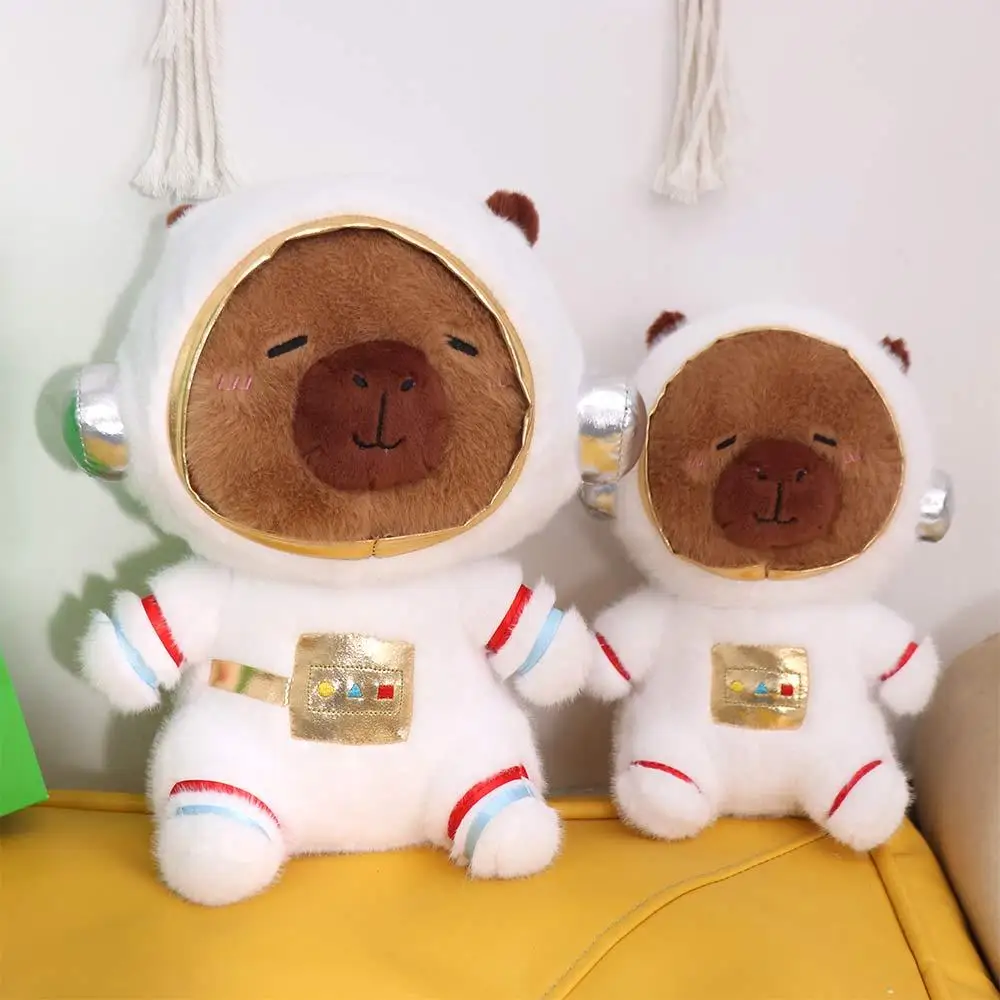 

Astronaut Capybara Plush Doll Detachable Hat Simulation Capybara Plush Toy Fluffy Cartoon Capibara Fluffty Doll Birthday Gift
