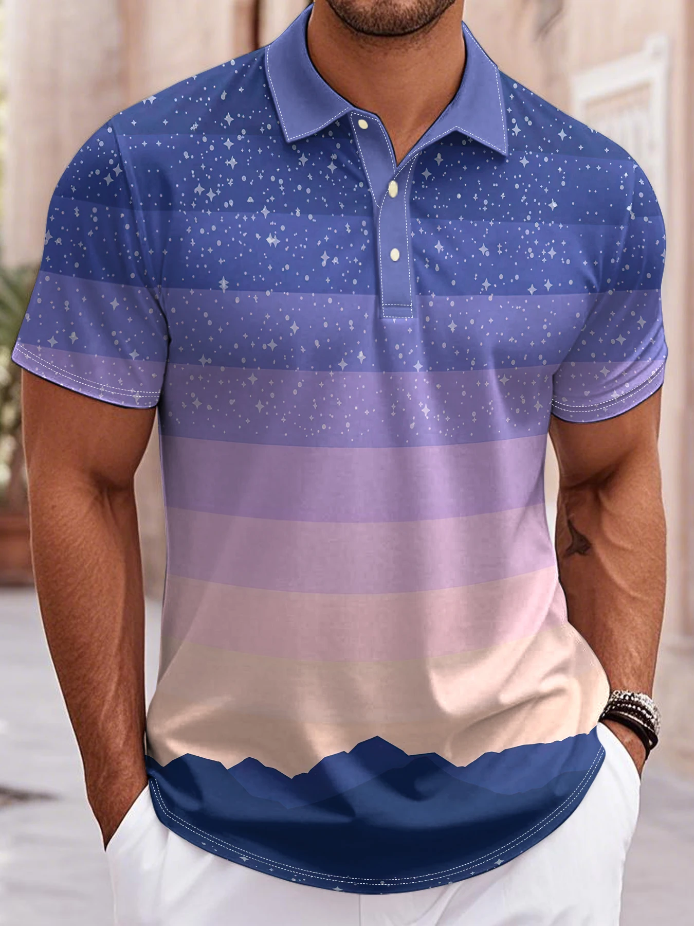 

Summer Men Polo T Shirts for Men 2025 Short Sleeve Men's Clothing Collar 3D Print Shirt Striped Polo Tees Fashion Pullover Tops