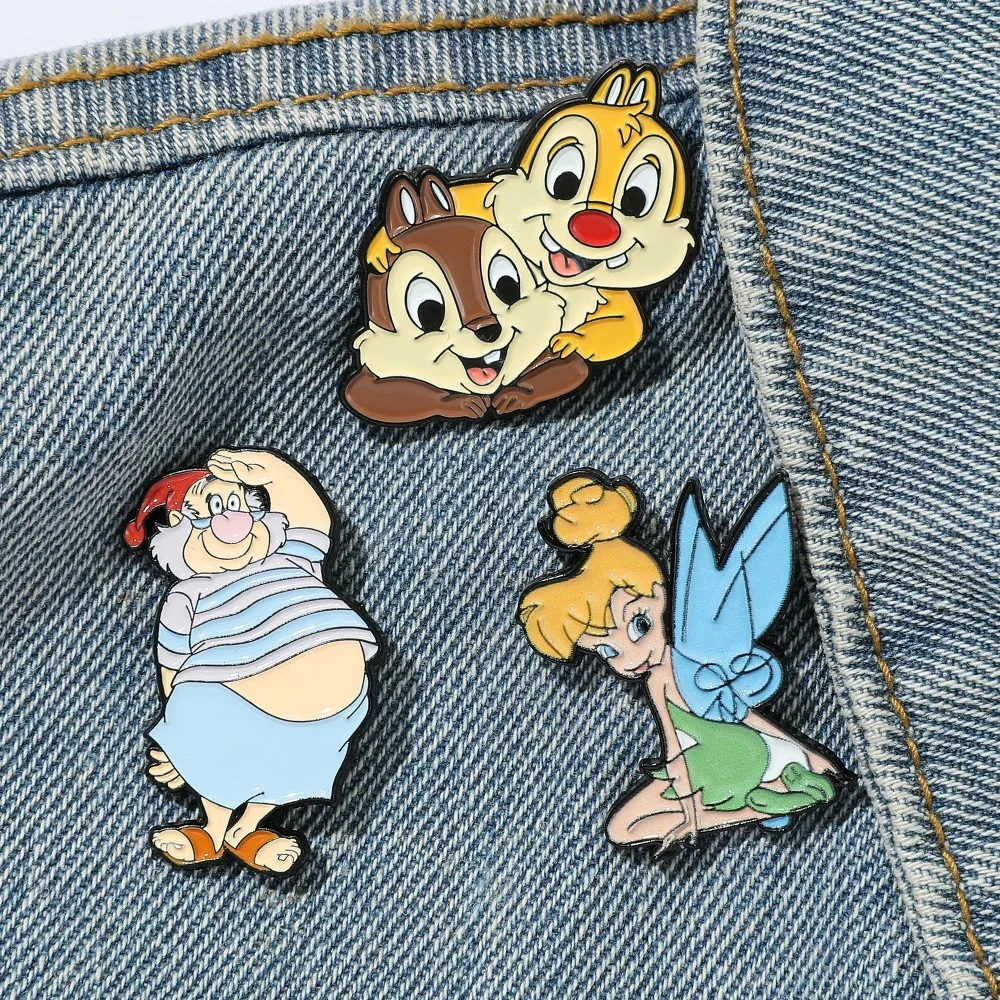 1 ensemble d'élfes féeriques Peter Pan ‌ ‌   Broches en émail pour femmes, vêtements, sac à dos, Badges à revers, bijoux à la mode, accessoires, cadeaux